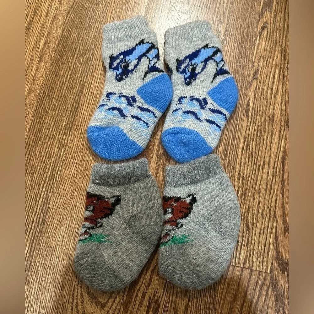 Youth Wool Knit Animal Print Youth Socks Bundle Cozy Holiday Gift